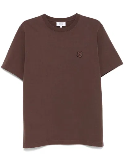 Shop Maison Kitsuné Bold Fox Head T-shirt In Brown