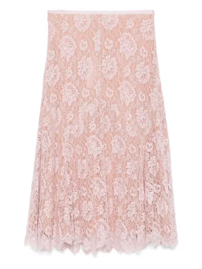 Michael Kors Dance Embroidered Crushed Skirt In Pink