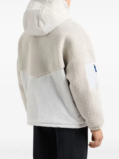 Ea7 Fleece Performance Hoodie In White