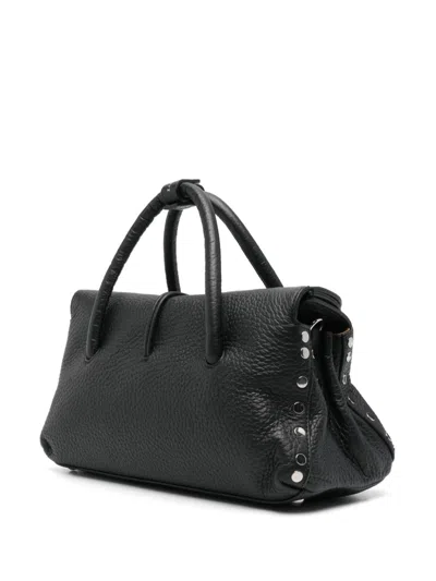 Zanellato Structured Leather Handbag With Dual Handles In Black