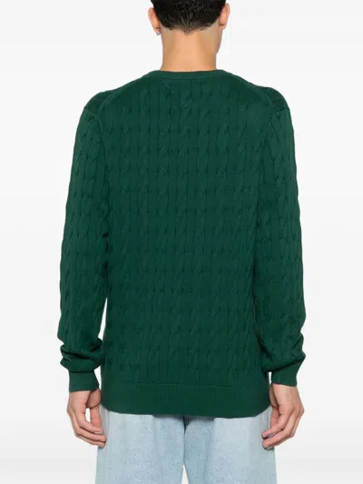 Tommy Hilfiger Textured Knit Pullover Crew Neck In Green