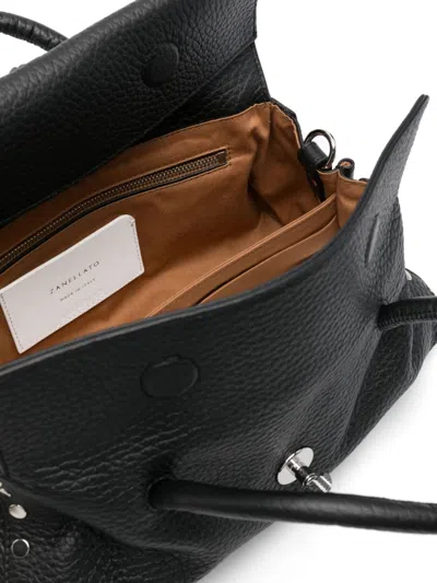 Zanellato Structured Leather Handbag With Dual Handles In Black
