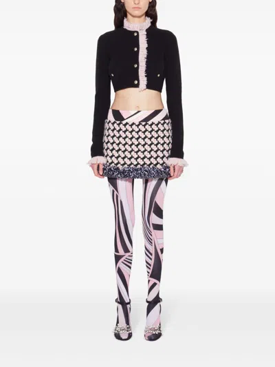 Pucci Tweed Mini Skirt In Pink
