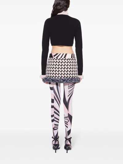 Pucci Tweed Mini Skirt In Pink