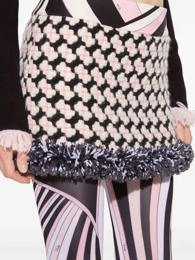 Pucci Tweed Mini Skirt In Pink
