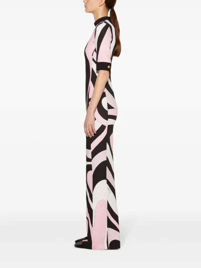 Pucci Abstract-pattern Print Maxi Dress In Black
