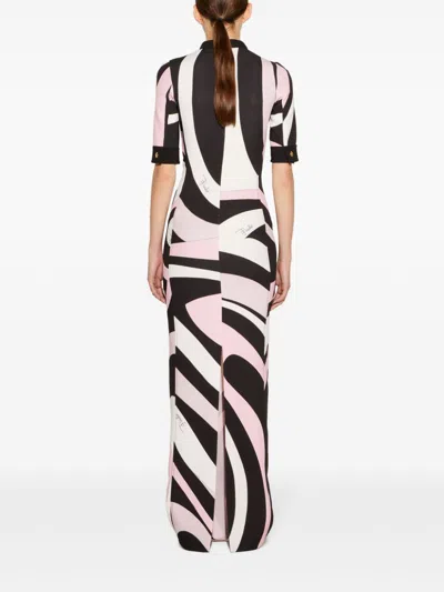 Pucci Abstract-pattern Print Maxi Dress In Black