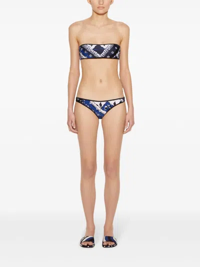 Shop Pucci Orchidee-print Bikini Briefs In Blue