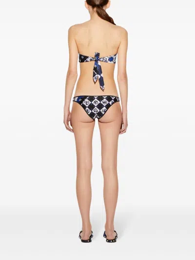 Shop Pucci Orchidee-print Bikini Briefs In Blue