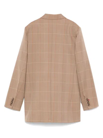 Victoria Beckham Checked Blazer In Neutrals