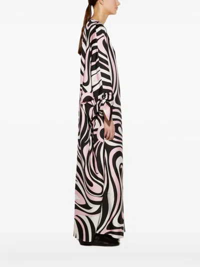 Pucci Abstract-pattern Print Maxi Dress In Black