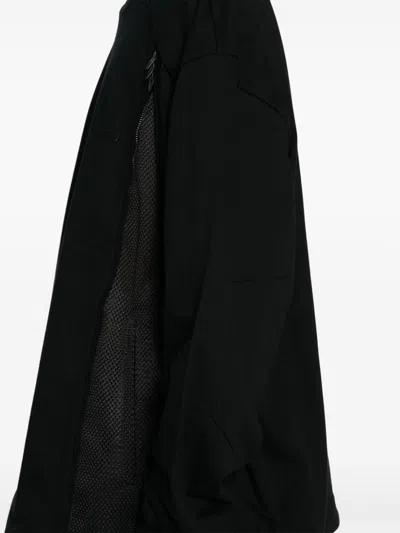 Juunj Side-open Mesh Two-tone Sweatshirt In Black