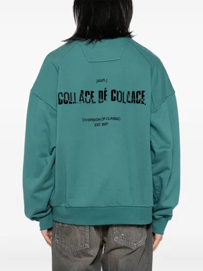 Juunj Collage Dé Collage Embroidered Sweatshirt In Green