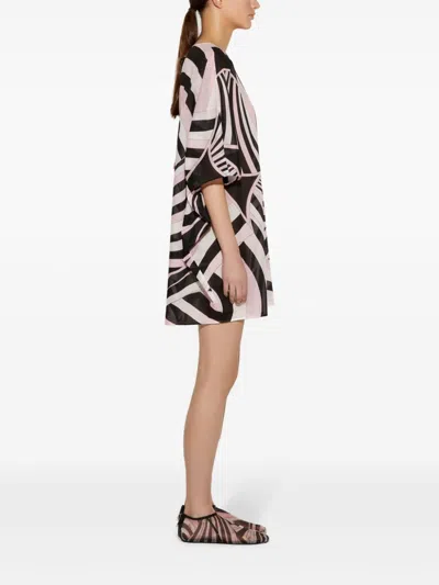 Pucci Abstract-pattern Print Mini Dress In Brown