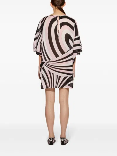 Pucci Abstract-pattern Print Mini Dress In Brown