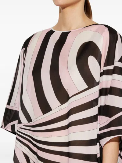 Pucci Abstract-pattern Print Mini Dress In Brown