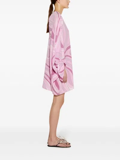 Pucci Abstract-pattern Print Mini Dress In Pink
