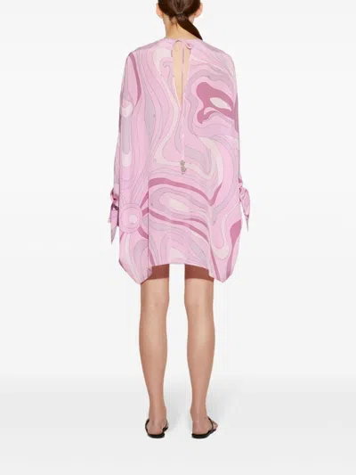 Pucci Abstract-pattern Print Mini Dress In Pink