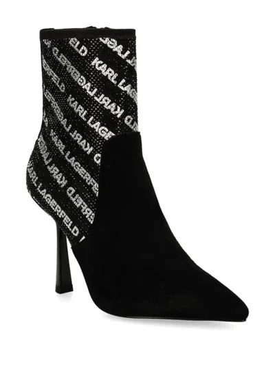 Karl Lagerfeld 100mm Pandara Ii Ankle Boots In Black