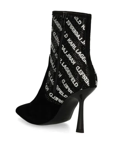 Karl Lagerfeld 100mm Pandara Ii Ankle Boots In Black