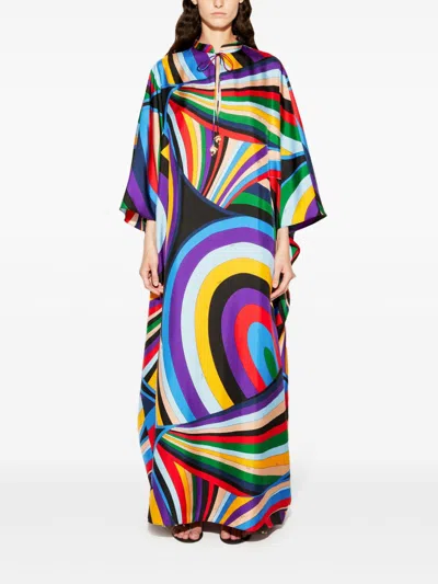 Pucci Iride-print Kaftan In Blue