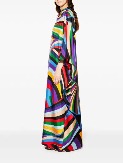 Pucci Iride-print Kaftan In Blue