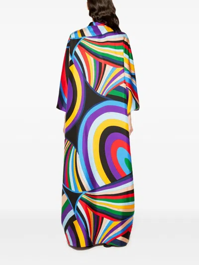 Pucci Iride-print Kaftan In Blue