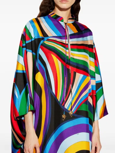 Pucci Iride-print Kaftan In Blue
