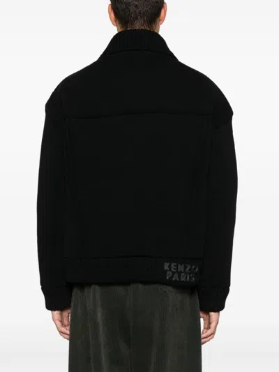 Kenzo Knitted Down Jacket In Black