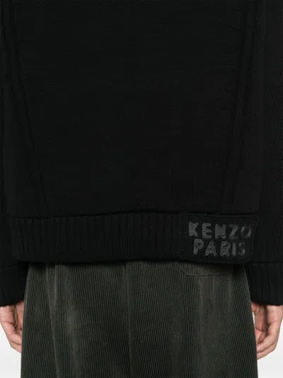 Kenzo Knitted Down Jacket In Black
