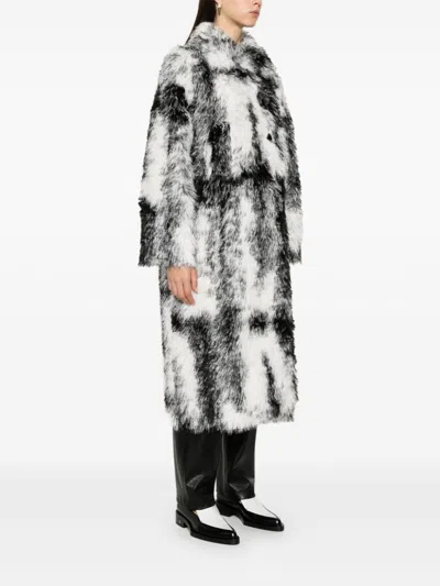 Ganni Faux-fur Coat In Black