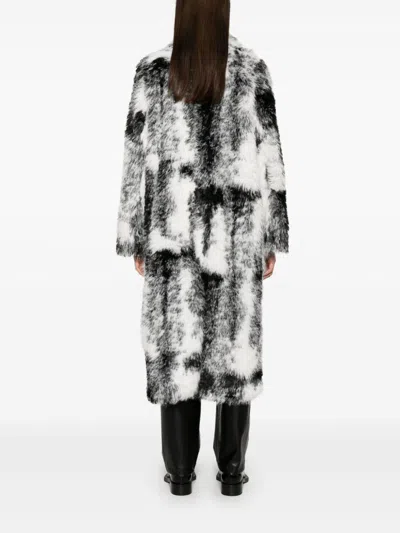 Ganni Faux-fur Coat In Black