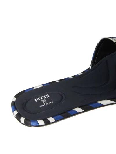 Pucci Yummy Iride-print Slides In Blue
