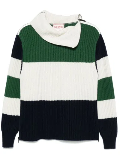 Shop Iceberg Striped Sweater In White