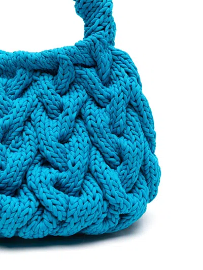 Jw Anderson Cable-knit Tote Bag In Blue