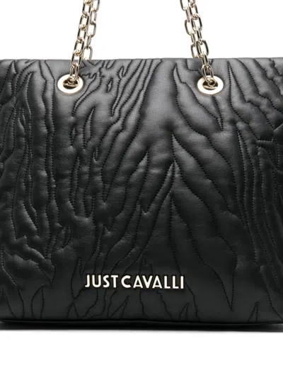 Just Cavalli Quilted Tote Bag In Black