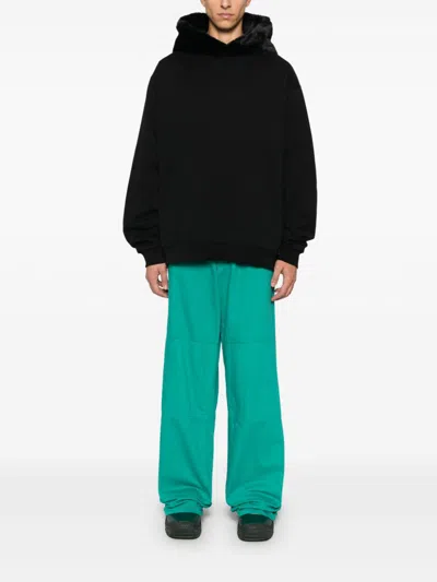 Marni Oversized Black Sweatshirt With Faux Fur-lined Hood In Black