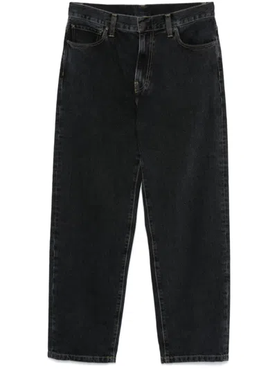 Carhartt Pantalon Newel Black Stone Washed In Black