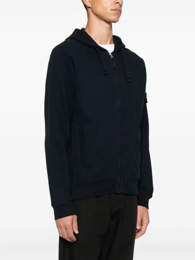 Stone Island Compass-badge Hoodie In Blue