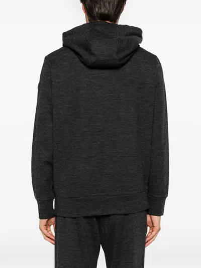 Moncler Logo-print Hoodie In Grey