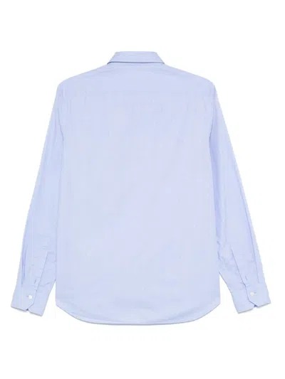 Tintoria Mattei Herringbone-pattern Shirt In Blue