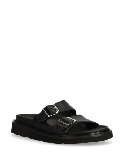 Kenzo Matto Leather Sandals In Black