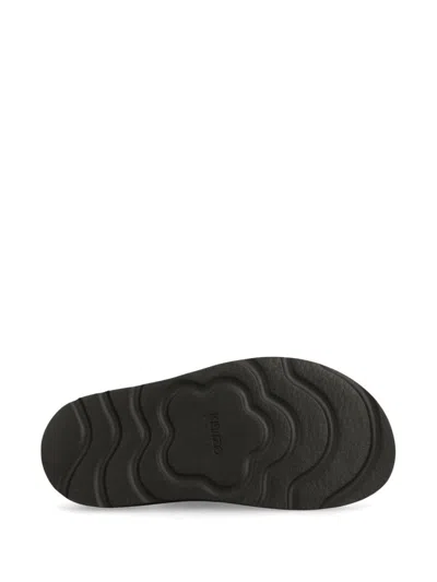 Kenzo Matto Leather Sandals In Black