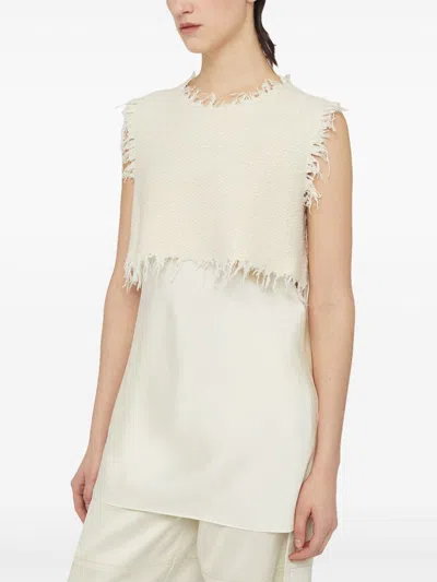 Jil Sander Layered-design Sleeveless Top In White