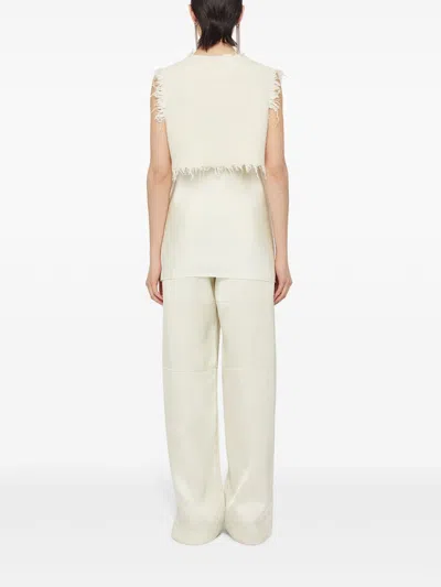 Jil Sander Layered-design Sleeveless Top In White