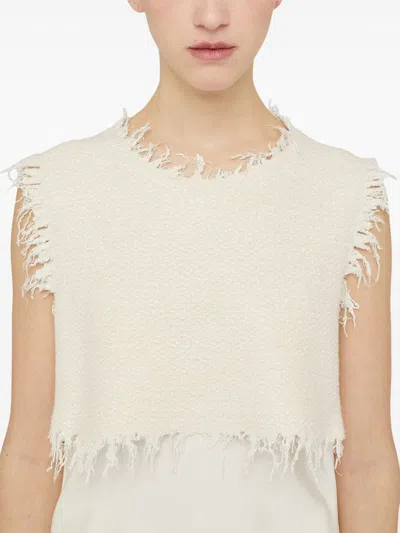 Jil Sander Layered-design Sleeveless Top In White