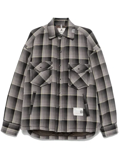 Shop Miharayasuhiro Checked Jacket In Grey