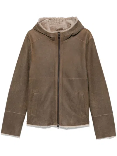 Shop Sword 6.6.44 Shearling-trim Jacket In Brown