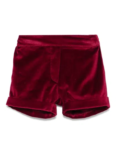 Siola Velvet Turn-up Shorts In Red