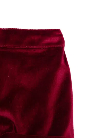 Siola Velvet Turn-up Shorts In Red